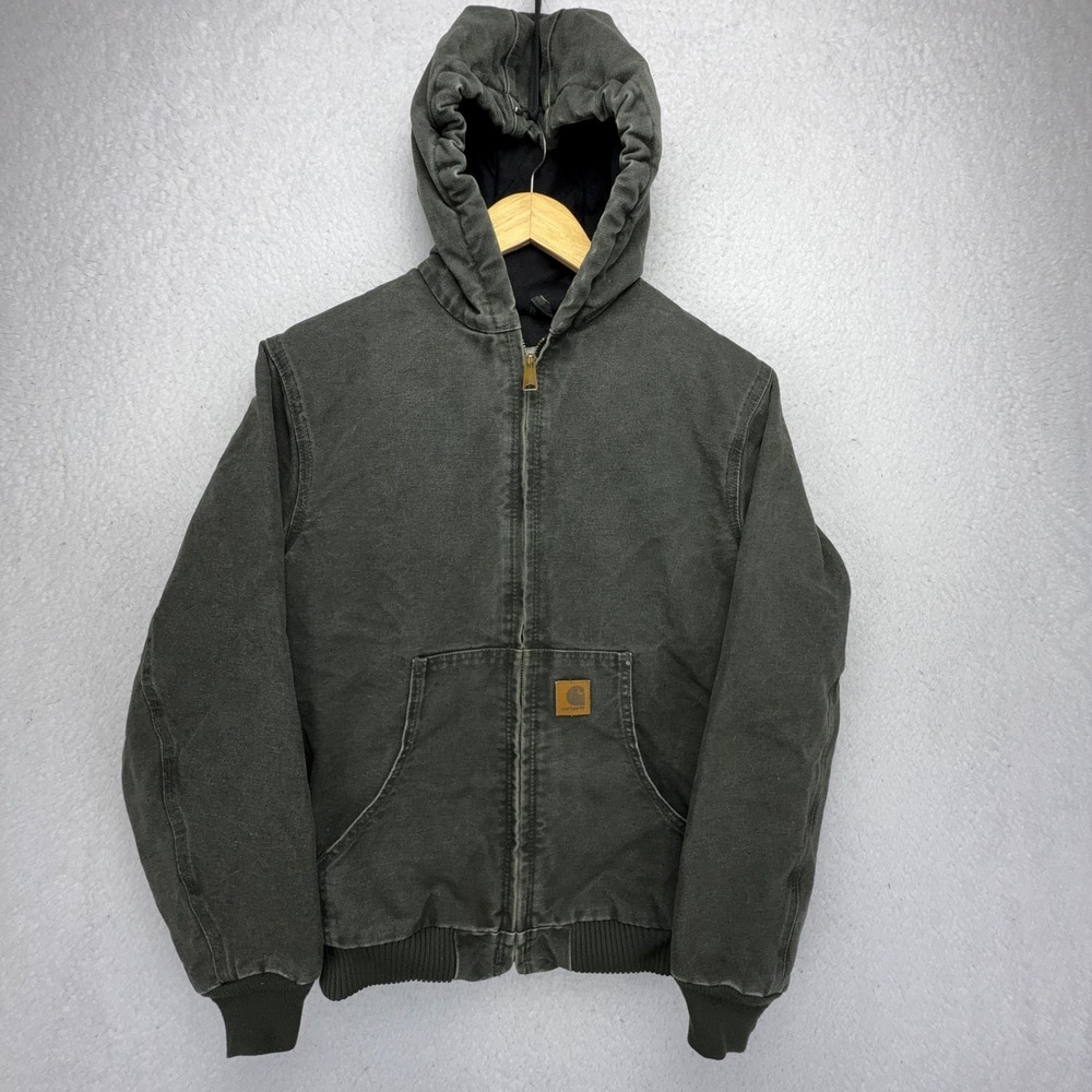 Carhartt Sandstone Jacket Quilt Lined Youth XL (14/16) YYJ130 MOS Moss Green